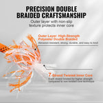 SucceBuy 120ft Dual-Weave Polyester Cord 3/8 1/2in 48-Strand Multi-Use Rope for Arborist Activities Outdoor Adventures Versatile