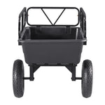 SucceBuy Garden Utility Trailer 10 Cu. Ft 500lbs ATV UTV Hauling Trailer Tow Behind Poly Dump Cart with 16" Tires for Lawn Mower