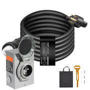 Bild in Galerie-Viewer laden, Amocart 50Amp Generator Cord &amp; Power Inlet Box Kit NEMA 14-50P/SS2-50R STW 6/3+8/1 AWG Power Cord with Lock Connector for RV
