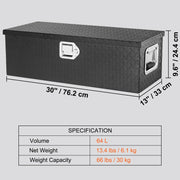 Bild in Galerie-Viewer laden, Amocart Heavy Duty Aluminum Truck Bed Tool Box, Diamond Plate Tool Box with Side Handle and Lock Keys for Pickup, Truck Bed, RV
