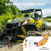 Charger l'image dans la visionneuse de galerie, Amocart 2000lbs Electric Car Winch ATV/UTV Steel Cable Winch with Wired Remote Control for Towing Off-Road Vehicle Jeep Truck
