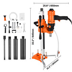 SucceBuy Diamond Core Drilling Machine Dry and Wet Concrete Core Drill Rig with 4 Drill Bits for Concrete Brick Stone 1800/2000W