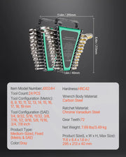 Charger l'image dans la visionneuse de galerie, Amocart Combination Wrench Set 24/30-Piece Ratcheting Wrench Set with Organizer Rack Cr-V Steel Wrench Set SAE  Metric
