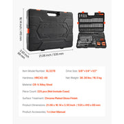 Charger l'image dans la visionneuse de galerie, Amocart Socket Set 86 Pieces 3/8 1/4 1/2in Drive Socket and Ratchet Set SAE Metric Mechanic Tool Kit with Ratchet Wrench
