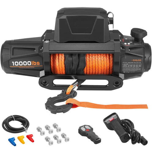 Amocart 10000/12000/13500 lbs Electric Winch 12V DC Truck Car Winch with 90 ft Synthetic Rope for Towing Off-Road SUV Jeep