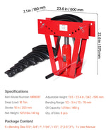 SucceBuy Hydraulic Pipe Bender 16 Ton Manual Copper Exhaust Pipe Bending Machine Heavy-Duty Pipe Tube Bender for Piping Railing