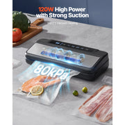 Bild in Galerie-Viewer laden, Amocart 80Kpa 120W Electric Vacuum Sealer Machine 7-in-1 Wet Food Sealer with Free 10pcs Vacuum Bags for Kitchen Food Storage
