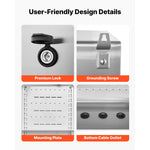 Amocart Outdoor Electrical Box 20 x 16 x 8 in Stainless Steel Ventilated Electrical Enclosure with Thermostat and Fan, Rain Hood, Hinge Connection, Wall/Pole Mounted