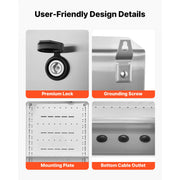 Charger l'image dans la visionneuse de galerie, Amocart Outdoor Electrical Box 20 x 16 x 8 in Stainless Steel Ventilated Electrical Enclosure with Thermostat and Fan, Rain Hood, Hinge Connection, Wall/Pole Mounted
