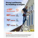 SucceBuy 12.5ft Telescoping Ladder One-Touch Retraction Ladder 330LBS Max Capacity with Non-Slip Feet for Home Outdoor Work Loft