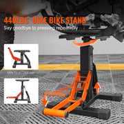 Charger l'image dans la visionneuse de galerie, Amocart 440lb Motorcycle Jack Lift Stand Dirt Bike Lift Stand Hydraulic Lift Operation Adjustable Height Hoist Table for Repair
