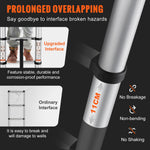 SucceBuy Telescoping Ladder 12.5 FT Aluminum One-Button Retraction Collapsible Extension 375 LBS Capacity w/Non-Slip for Home RV