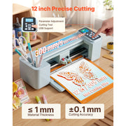 Bild in Galerie-Viewer laden, Amocart Vinyl Cutting Machine 12 in Button Screen Controlled Vinyl Cutter 5000+ Built-in Design Resources Creating Crafts Cards
