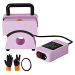 Amocart Hat Press Machine Mini Hat Heat Press for Caps Cap Heat Press Machine Safety Base and Glove Automatic Shut-Off Purple