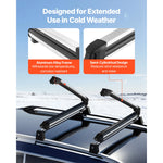 SucceBuy Ski & Snowboard Roof Rack Carry up to 6 Pairs of Skis or 4 Snowboards 2 PCS Aluminum Universal Car Roof Rack Top Holder