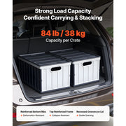 Bild in Galerie-Viewer laden, Amocart 2/3Packs 65L Plastic Collapsible Storage Bins Stackable Folding Crates Containers Space-Saving Basket for Home Organize
