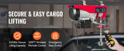 Charger l'image dans la visionneuse de galerie, Amocart 1320-2200 lbs Wireless Electric Hoist with 40ft Single Cable Lifting Height Steel Wire Winch for Garage Warehouse
