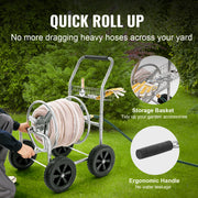 Bild in Galerie-Viewer laden, Amocart Hose Reel Cart 250ft Heavy Duty Garden Water Yard Planting w/ Basket Effortless Roll-up  Versatile Application Steel
