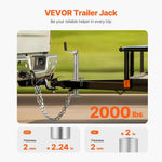 Amocart 2000 lbs A-Frame Trailer Jack 14.2" Vertical Travel Tongue Trailer Jack Stand with Handle for RV Horse Yacht Trailer