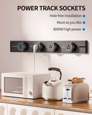 Bild in Galerie-Viewer laden, Wall power rail socket, kitchen aluminum expansion socket 40cm 50cm, built-in socket on countertop
