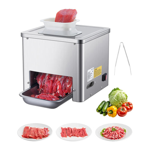 Amocart 550W Meat Cutter Machine 350 lb/h Commercial Meat Cutting Machine Stainless Steel 3.5 mm Thickness for Home Restaurant