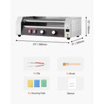 SucceBuy Hot Dog Roller 12/18/30 Hot Dog 5/7/11 Rollers Stainless Steel 750-1600W with Dual Temp Control Removable Shelf & Tray