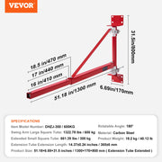 Charger l'image dans la visionneuse de galerie, Amocart Electric Hoist Support Arm Swing Holder with Pole Steel Hoist Frame 180° Scaffold Winch Lifting Arm for Workshop Garage
