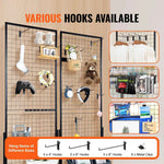 Amocart Grid Wall Panels Tower Wire Gridwall Display Racks Double Side Gridwall Panels for Art Craft Shows Retail Shop w/ Hooks