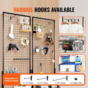 Load image into Gallery viewer, Amocart Grid Wall Panels Tower Wire Gridwall Display Racks Double Side Gridwall Panels for Art Craft Shows Retail Shop w/ Hooks
