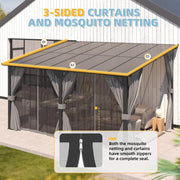 Load image into Gallery viewer, Hard Top Lean-to Gazebo Pergola Curtains &amp; Netting Wall-Mounted Patio Deck Awning, Custom
