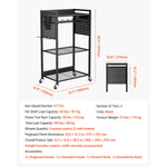 Amocart 4-tier Rolling Tool Organizer Cart 150 lbs Garage Floor Stand Storage Cart on Wheels Drill Holder Rack for Workshop