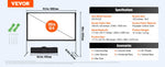 Amocart Projector Screen with Stand 100 120 150 inch 16:9 4K 1080 HD Portable Projection Screen for Home Office Theater Cinema