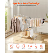 Bild in Galerie-Viewer laden, Amocart Clothes Drying Rack Foldable Laundry Dryer Rack with Sock Clips Metal Height Adjustable Drying Racks for Outdoor&amp;Indoor
