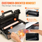 Charger l'image dans la visionneuse de galerie, Amocart 90Kpa 130W Vacuum Sealer Food Packaging Machine with Free 10pcs Vacuum bags for Household Kitchen Vacuum Food Sealing
