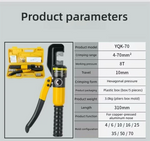 6-120mm² Hydraulic Crimping Pliers YQK-120 Pressure 8T Home Hydraulic Tools Hydraulic Pliers DIY Cable Terminal Crimping Pliers