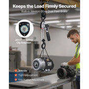 Charger l'image dans la visionneuse de galerie, Amocart 0.25/0.5T Manual Lever Chain Hoist Come Along 5/10/20ft Lift Height with Dual Pawl Brake &amp; Hooks for Warehouse Garage
