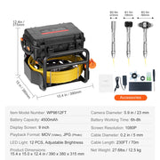 Load image into Gallery viewer, Amocart Sewer Camera 30m/50m/70m Drain Pipe Inspection Camera with 512Hz Transmitter 9" Screen 1080P HD Snake Plumbing Camera
