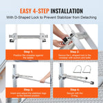 SucceBuy Ladder Stabilizer Adjustable Feet Extension Ladder Standoff Heavy Duty Wall Ladder Accessories for Gutter Easy to Use