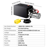 Bild in Galerie-Viewer laden, Amocart Hydraulic Pump 4-20 Quart Dump Trailer Pump Double Acting Dump Trailer Pump DC 12V Hydraulic Power Unit for Car Lifting
