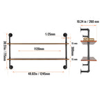 SucceBuy Industrial Pipe Shelf Wall-Mount Floating Rustic Wood Shelves Bracket Storage Rack Sundries Holder for Kitchen Bedroom