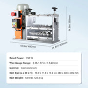 Charger l'image dans la visionneuse de galerie, Amocart Electric Wire Stripping Machine Cable Stripper Peeler 750W 1.5-32mm 10 Channels Acrylic+Aluminum Scrap Copper Recycling

