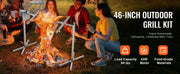 Charger l'image dans la visionneuse de galerie, Amocart Electric BBQ Rotisserie Grill Kit Automatic 42W Motor Height Adjustable Universal Roaster Stand Spit Rod w/ Heat Shield
