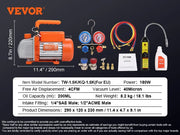 Charger l'image dans la visionneuse de galerie, Amocart 3.5CFM 4CFM Single Stage Rotary Vane HVAC Air AC Vacuum Pump &amp; A/C Refrigerant Kit Manifold Gauge Set Air Conditioning
