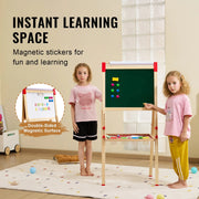 Bild in Galerie-Viewer laden, Amocart Children Magnetic Drawing Board Wooden Double-Sided Kid's Art Easel with Whiteboard Chalkboard for Girls Gifts Toys
