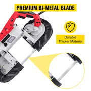 Bild in Galerie-Viewer laden, Amocart Portable BandSaw 5Inch Cutting Capacity Cordless Variable Speed 10Amp Motor Deep Cut Bandsaw for Metal Wood Pipes Rebar
