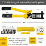 6-120mm² Hydraulic Crimping Pliers YQK-120 Pressure 8T Home Hydraulic Tools Hydraulic Pliers DIY Cable Terminal Crimping Pliers
