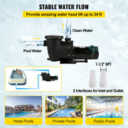 Charger l'image dans la visionneuse de galerie, Amocart Swimming Pool Pump 110V/220V 5544GPH Powerful Self-priming for In/Above Ground Pool Water Circulation Strainer Basket
