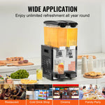 SucceBuy 1/2 Tanks Commercial Beverage Dispenser 10L/12L/18L Per Tank Juice Dispenser Stainless Steel Ice Tea Drink Machine