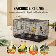 Bild in Galerie-Viewer laden, Amocart 30In Flight Bird Cage Stackable Divided Small Animal Cage for Kinds of Birds Pet Travel Birdcage with Handle and Perche
