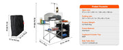 Bild in Galerie-Viewer laden, Amocart Camping Outdoor Kitchen Table Cabinet Foldable Folding Cooking Storage Rack Aluminum Alloy Bracket for BBQ Picnic
